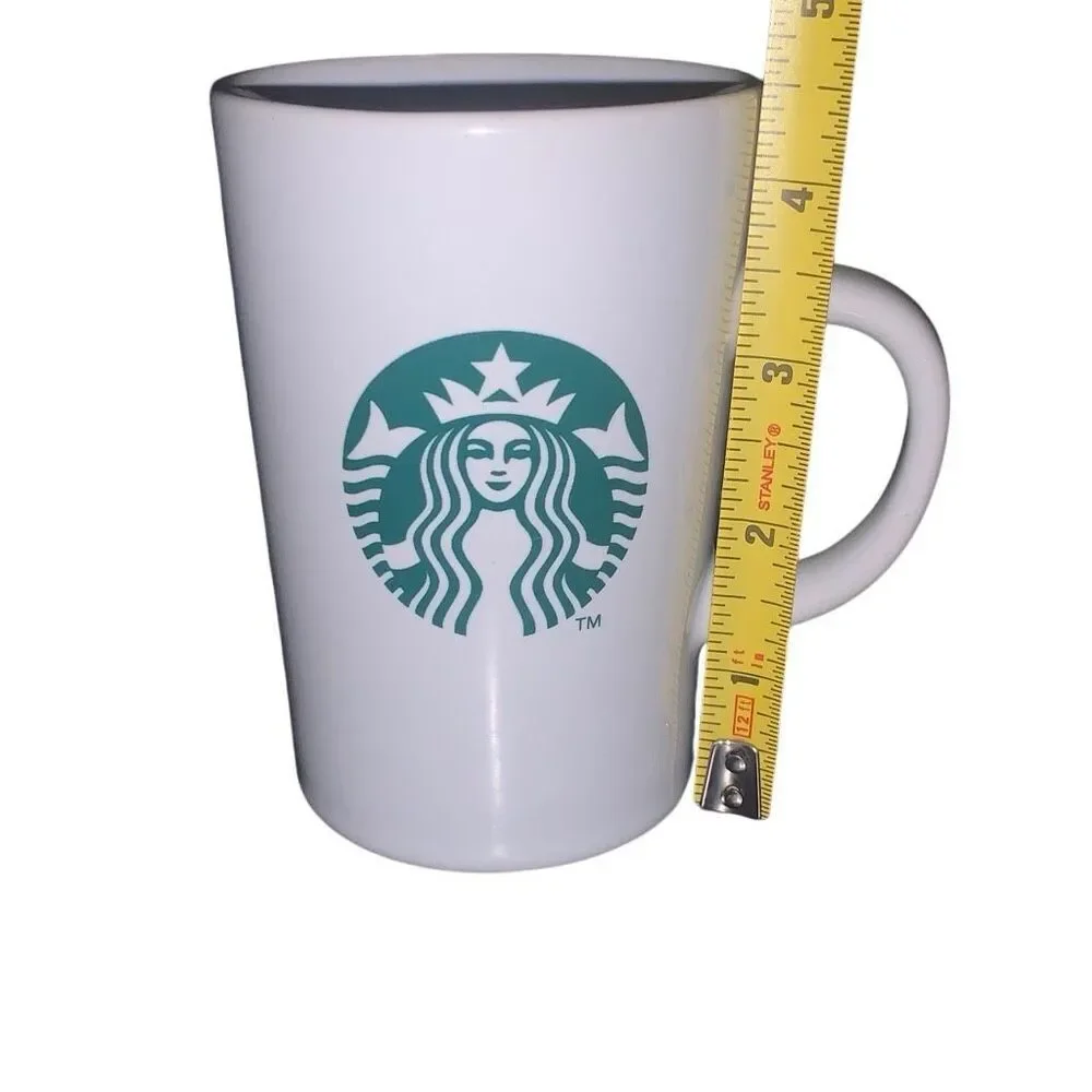 Vintage Starbucks 2011 Mermaid Siren Logo Coffee Mug Cup White Heavy Classic
